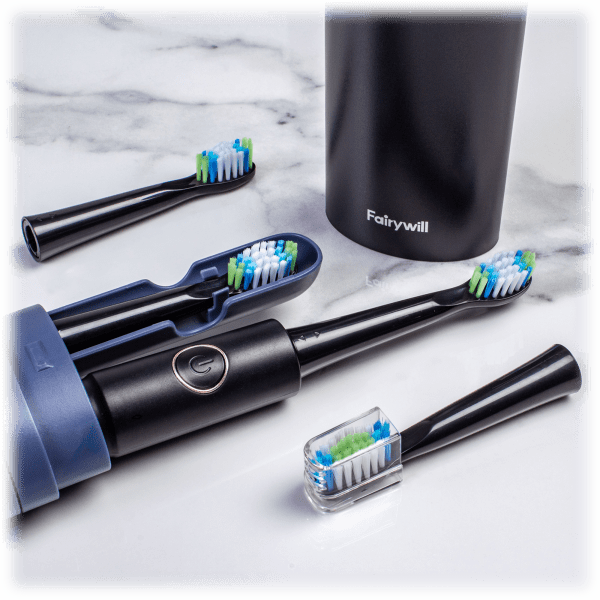MorningSave Fairywill E11 Sonic Toothbrush with 8 Brush Heads and Travel Case