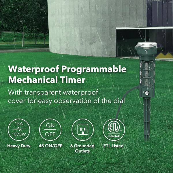 MorningSave: 2-Pack: HBN 24 Hour Mechanical Outdoor Timer
