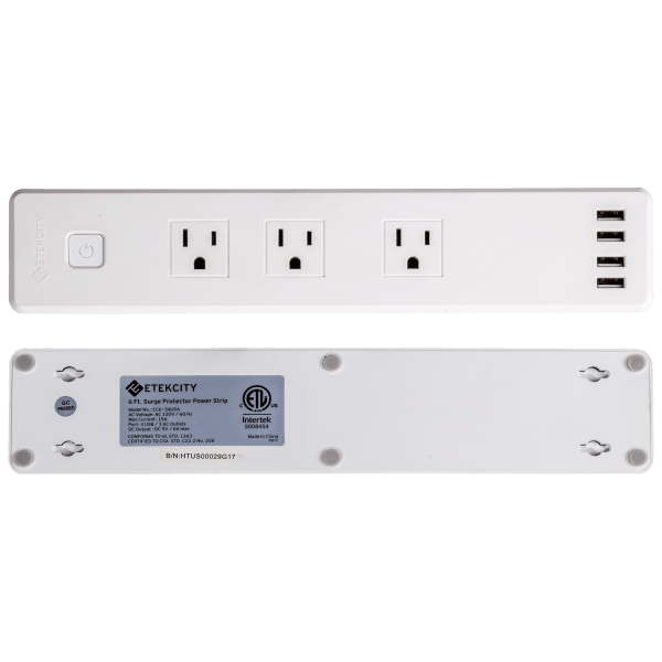 Meh 2Pack Etekcity 3Outlet Surge Protector Power Strip with 4 USB