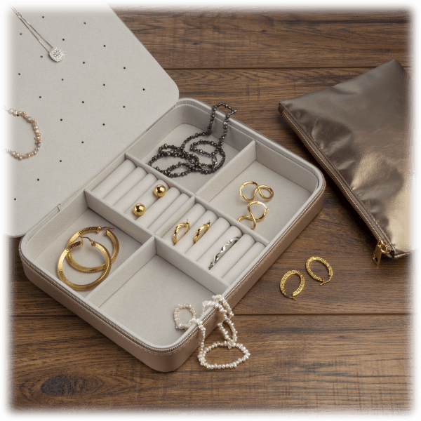 Meh Heidi & Oak Large Jewelry Organizer with Mirror and Pouch