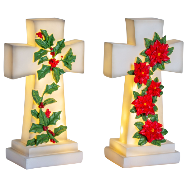 Morningsave winter lane 12 illuminated holiday cross with 6 hour timer