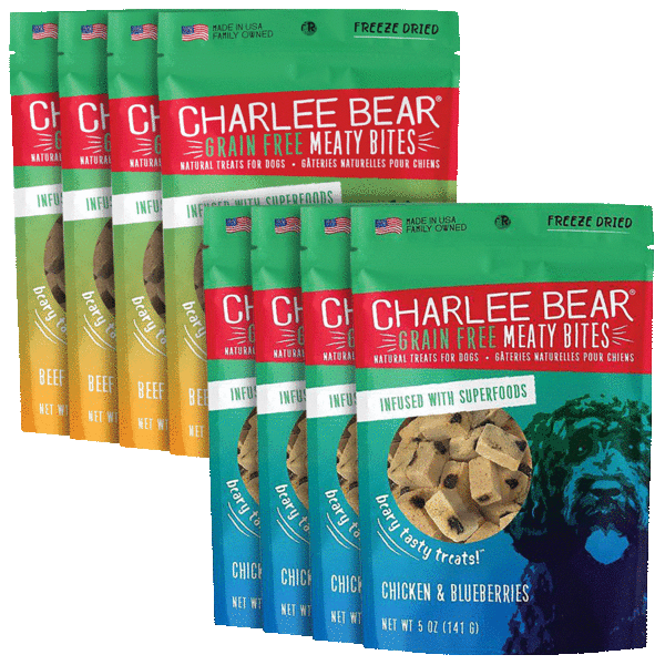 8-Pack: Charlee Bear Meaty Bites Freeze Dried Grain-Free Dog Treats