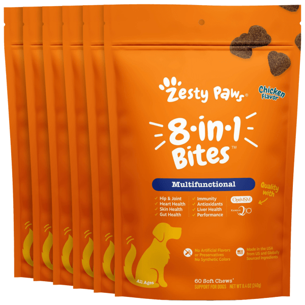 6-Pack: Zesty Paws 8 in 1 Multi Bites (360 Soft Chews)