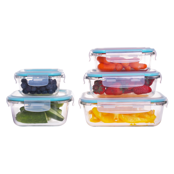 GENICOOK Borosilicate Glass Small Baby-Size Meal and Food Storage  Containers, Round Shape - 12 pc Set (6 Containers - 6 Matching Lids)