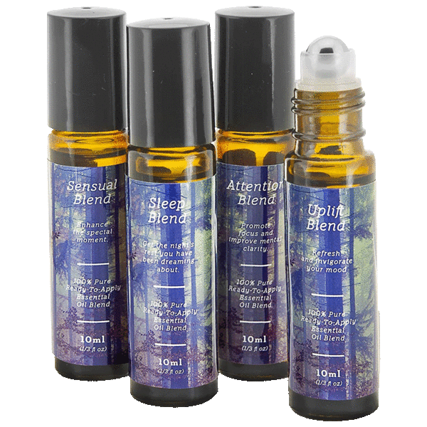Sacred Life 4-Piece 10ml 100% Essential Oil Blends "Pain Kit" Roll-On Sets