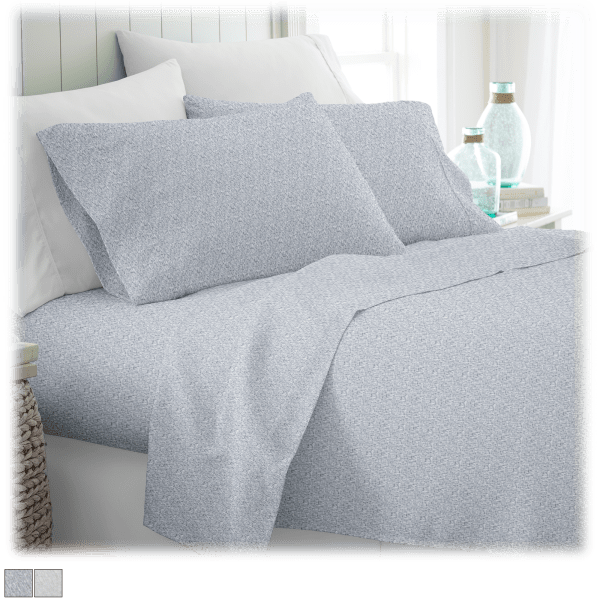 Cloth & Gable 4-Piece Premium Soft Chambray Style Pattern Bed Sheet Set