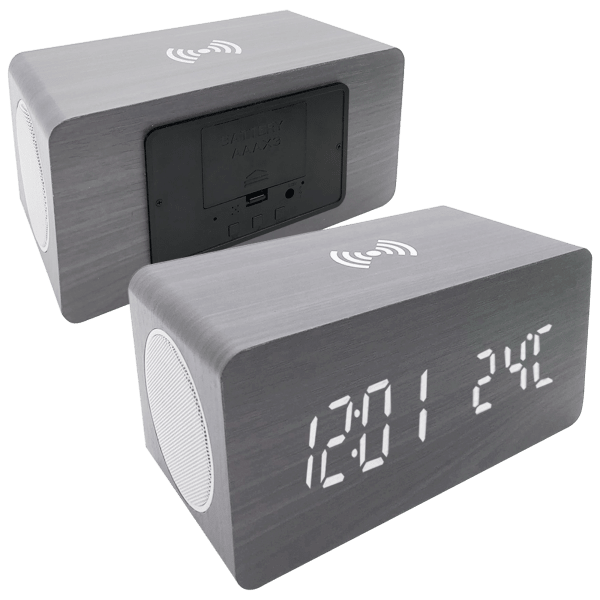 MorningSave: ZTech Wood Finish Alarm Clock with Wireless Phone Charger ...