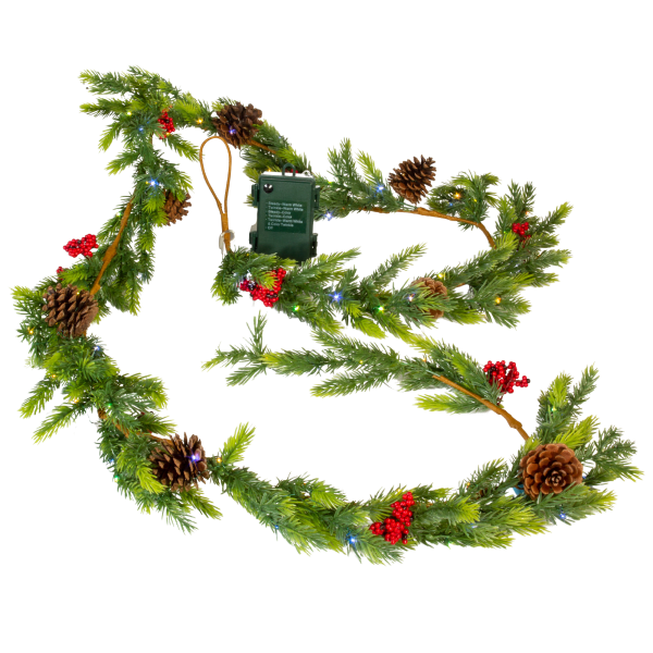 Pre-Lit 9-Foot Garland with Color-Changing Lights by American Tree & Wreath