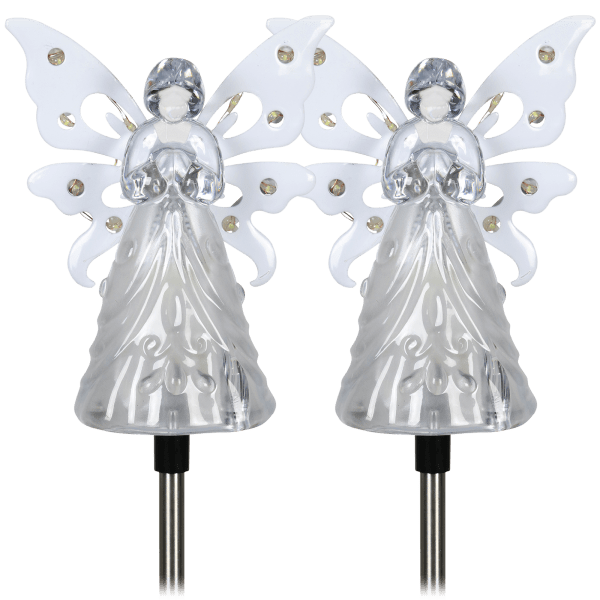 2-Pack: Exhart Solar Angel Garden Stake