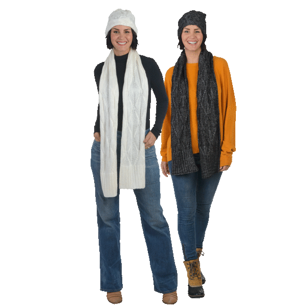Laundry by Shelli Segal Diamond Knit Scarf & Hat Set