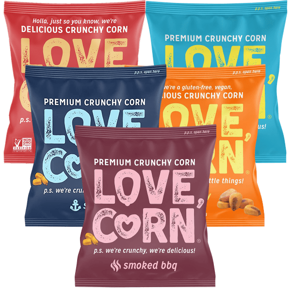 100-Pack: Love, Corn Premium Crunchy Corn