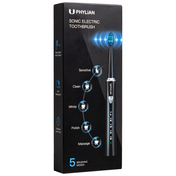 MorningSave Phylian H7 Sonic Electric Toothbrush with 8 Brush Heads