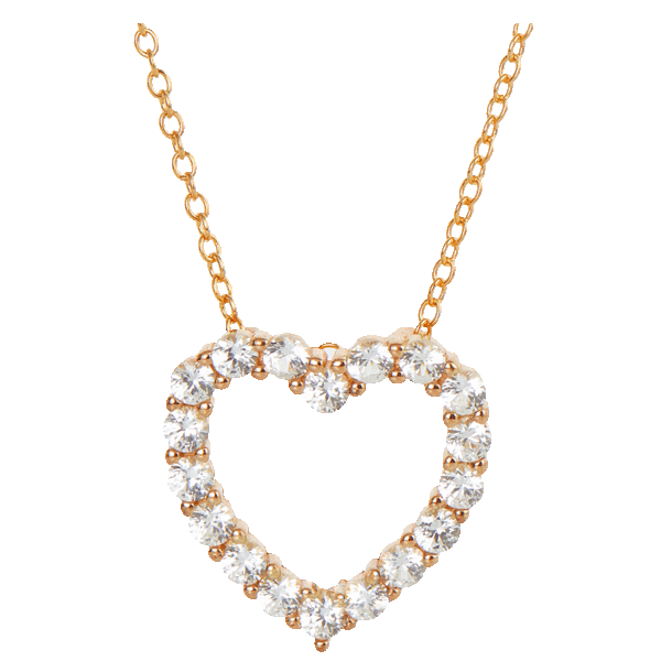 Savvy Cie 18k Gold Plated Heart Necklace