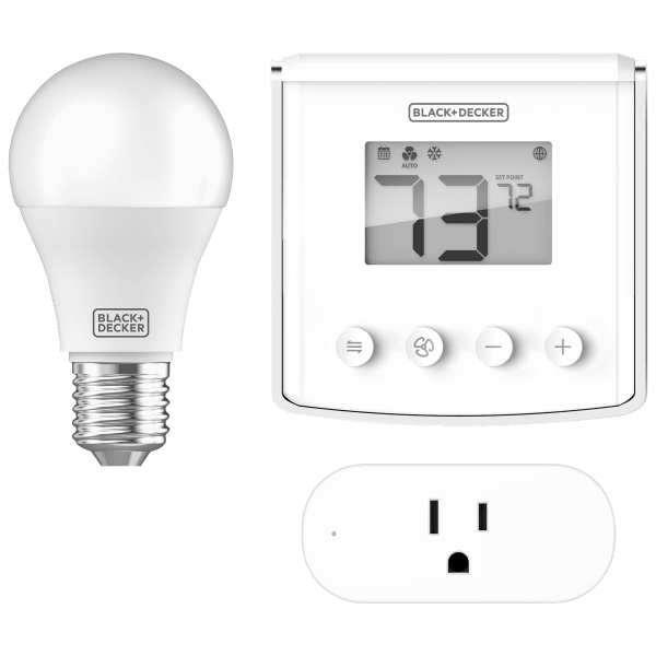 Black+Decker BDXSKSW01 Smart Home Kit with Smart Thermostat, Light