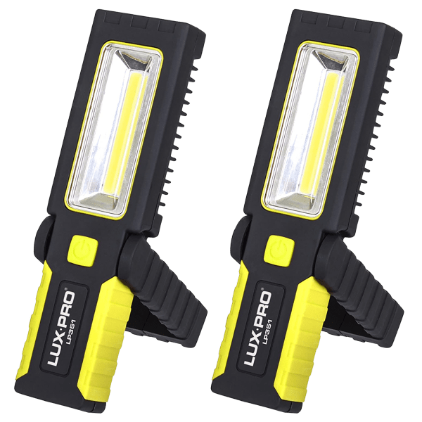 2-Pack: LUX-PRO 200-Lumen Broadbeam LED Magnetic Work Light Flashlight