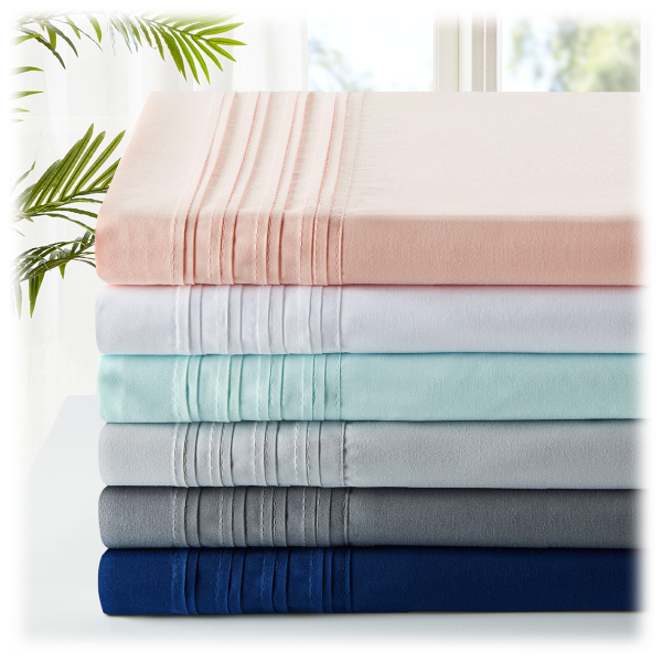 MorningSave Spirit Linen Home Pleated Sheet Set