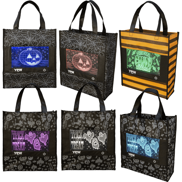 6-Pack: Pop Lights Halloween Treat Bags with LED Lights