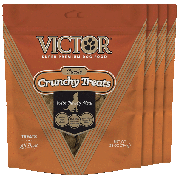 4-Pack: Victor Crunchy Dog Treats (28oz bags, 7lb total)