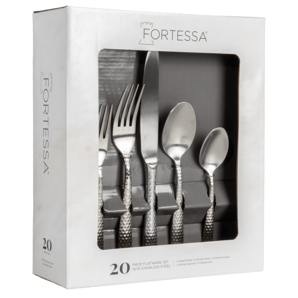 MorningSave: Fortessa Lucca 20-Piece 18/10 Stainless Steel Flatware Set
