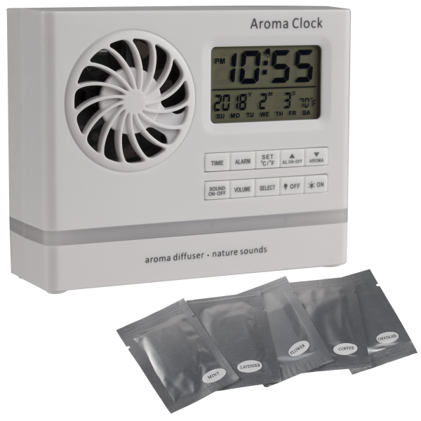 MorningSave Aroma Alarm Clock with Nature Sounds & LED Light