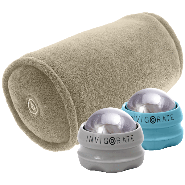 Invigorate Massaging Roll Pillow & Massaging Roller Globes