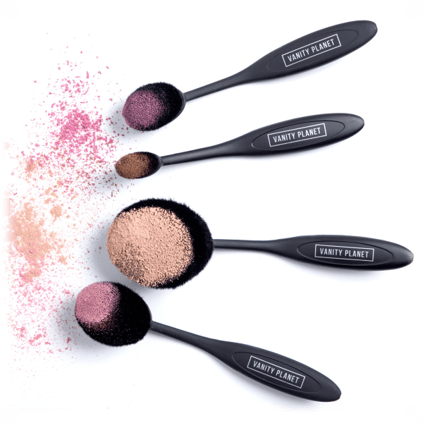 MorningSave Vanity Blend Party 10 Piece Oval Makeup Brush Set