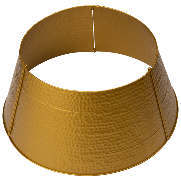 Glitzhome 26"D Golden Hammered Metal Tree Collar(KD)