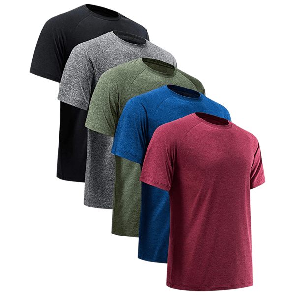 5-Pack: Nextex Men's Active Athletic Dry-Fit Performance Tees