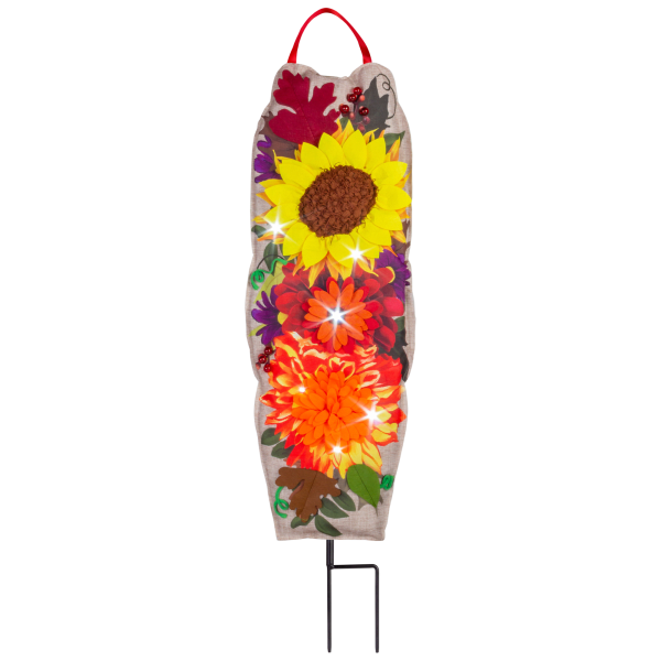Evergreen Harvest Illuminated Fall Floral Stake (38")