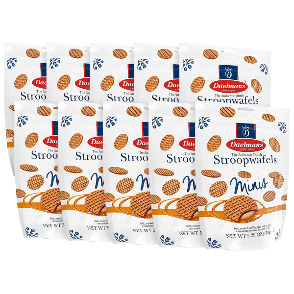 200-Pack: Daelmans Mini Soft Toasted Caramel Stroopwafels (10 Pouches)