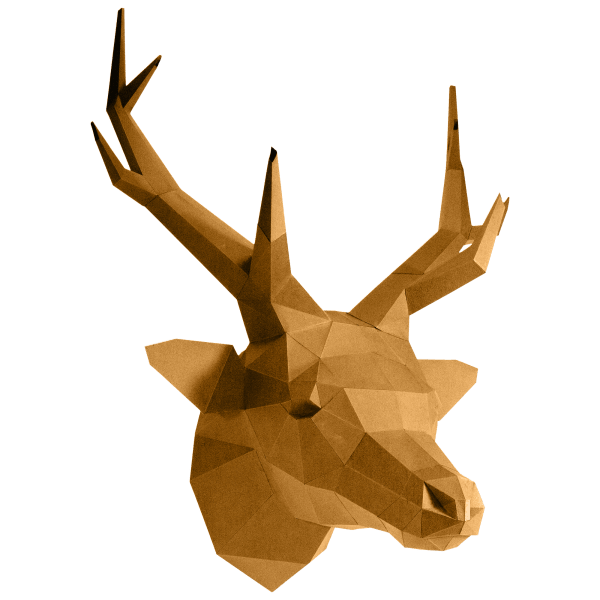 Papercraft World Gold Deer Head Wall Art
