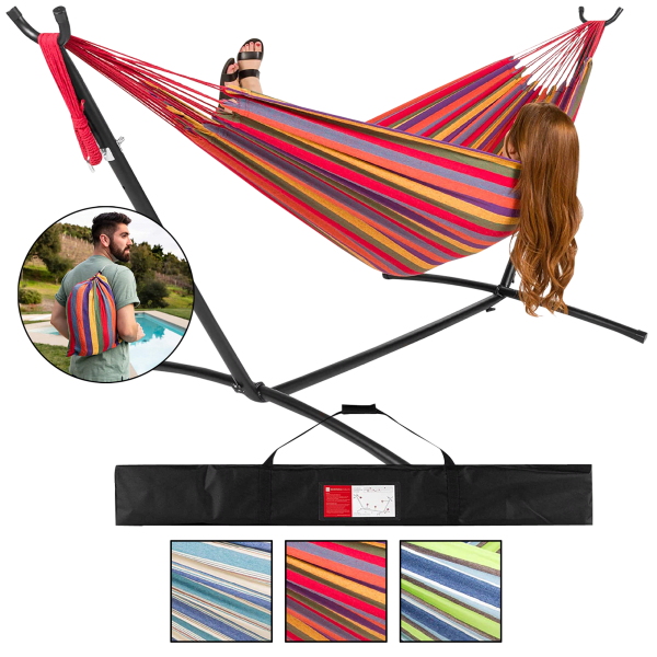 Best Choice Products 2-Person Hammock w/Stand and Carry Bag (or Hammock Only)