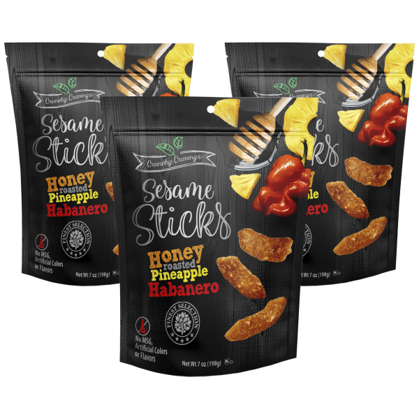 SideDeal 3Pack Crunchy Cravings Honey Roasted Sesame Chips or