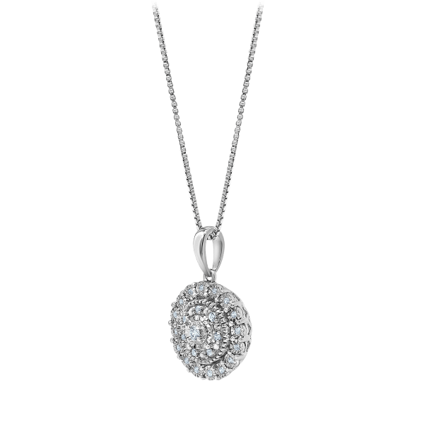 MorningSave: Diamond Muse 1/10 Carat TW Round Double Halo Genuine ...