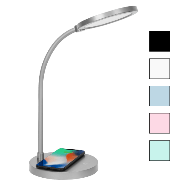 iHome LED Table Lamp with Flex Neck and Wireless Charger