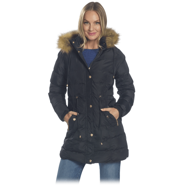 MorningSave: Celsius Hooded Puffer Coat With Fleece Lining & Gold Trim