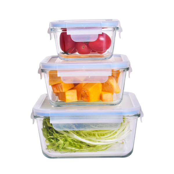 Genicook 6-Piece Square Glass Food Storage Set