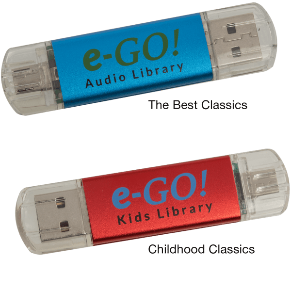e-Go Audiobooks (550 classics on 32GB drive / 125 kids classics on 8GB drive)