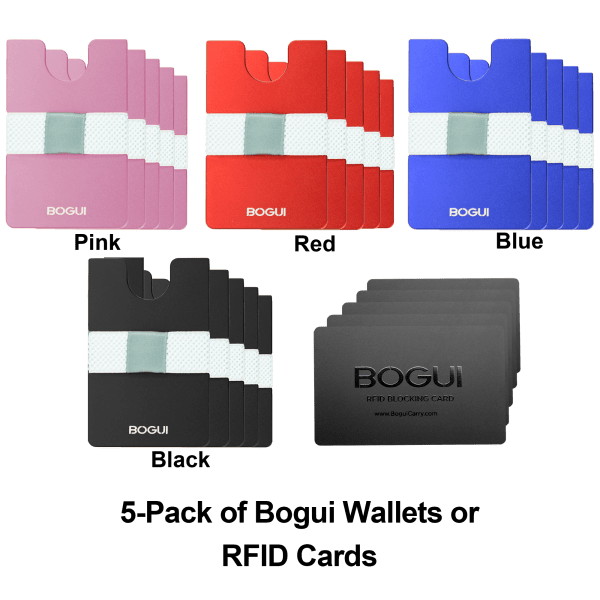 5-Pack: Bogui Wallets or RFID Cards