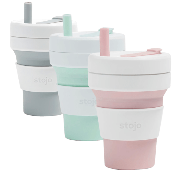 Stojo 16oz Collapsible Travel Cup With Straw