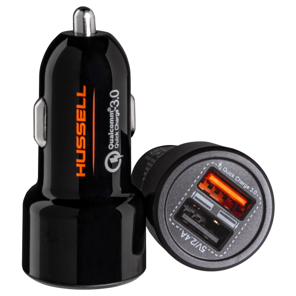 2-Pack: Hussell 30-Watt Dual USB Car Chargers with QuickCharge 3.0