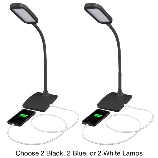 2-Pack: Ivy USB Port LED Desk Lamps