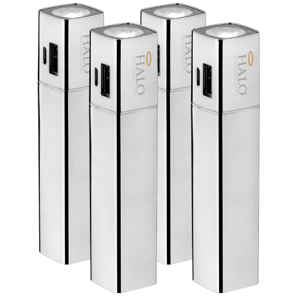 4-Pack: Halo Shine 3,000mAh 2-in-1 Flashlight Power Banks