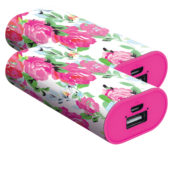 2-Pack Floral Printed 4000 mAh Powerbank part of The Macbeth Collection