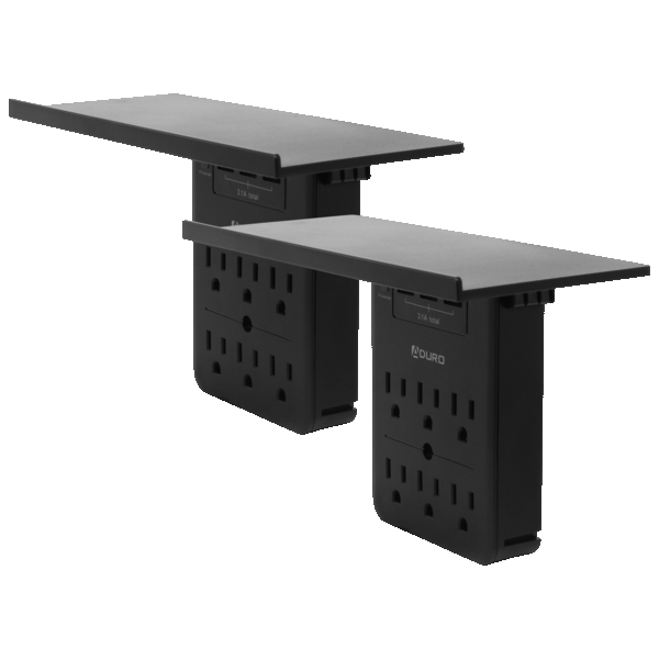 2-Pack: Aduro Surge Shelf Multi-Charging Station with 6 Outlets & 3 USB Ports