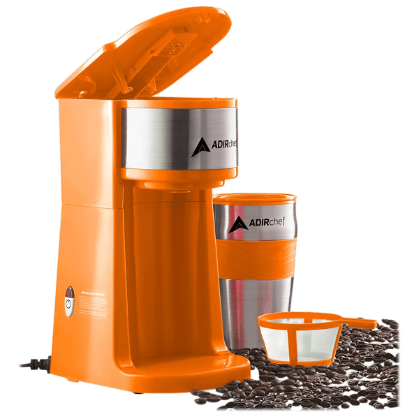 SideDeal Adirchef Mini Single Serve Coffee Maker With 15 Oz. Travel Mug