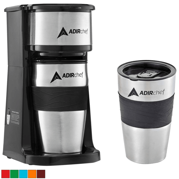 SideDeal Adirchef Mini Single Serve Coffee Maker With 15 Oz. Travel Mug