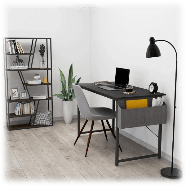 MorningSave 55" Home Office Computer Desk with Side Organizer