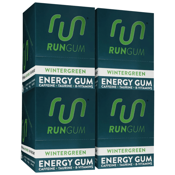 96-Pack: Run Gum Wintergreen Caffeinated Energy Gum