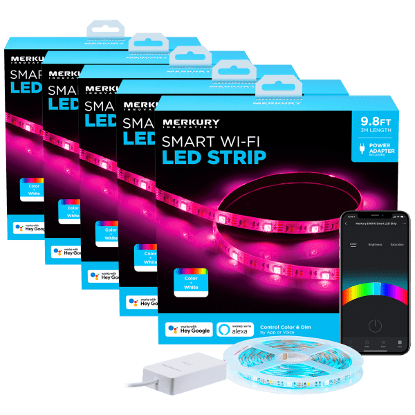 5-Pack: Merkury Innovations Smart Wi-Fi 9.8ft LED Strips